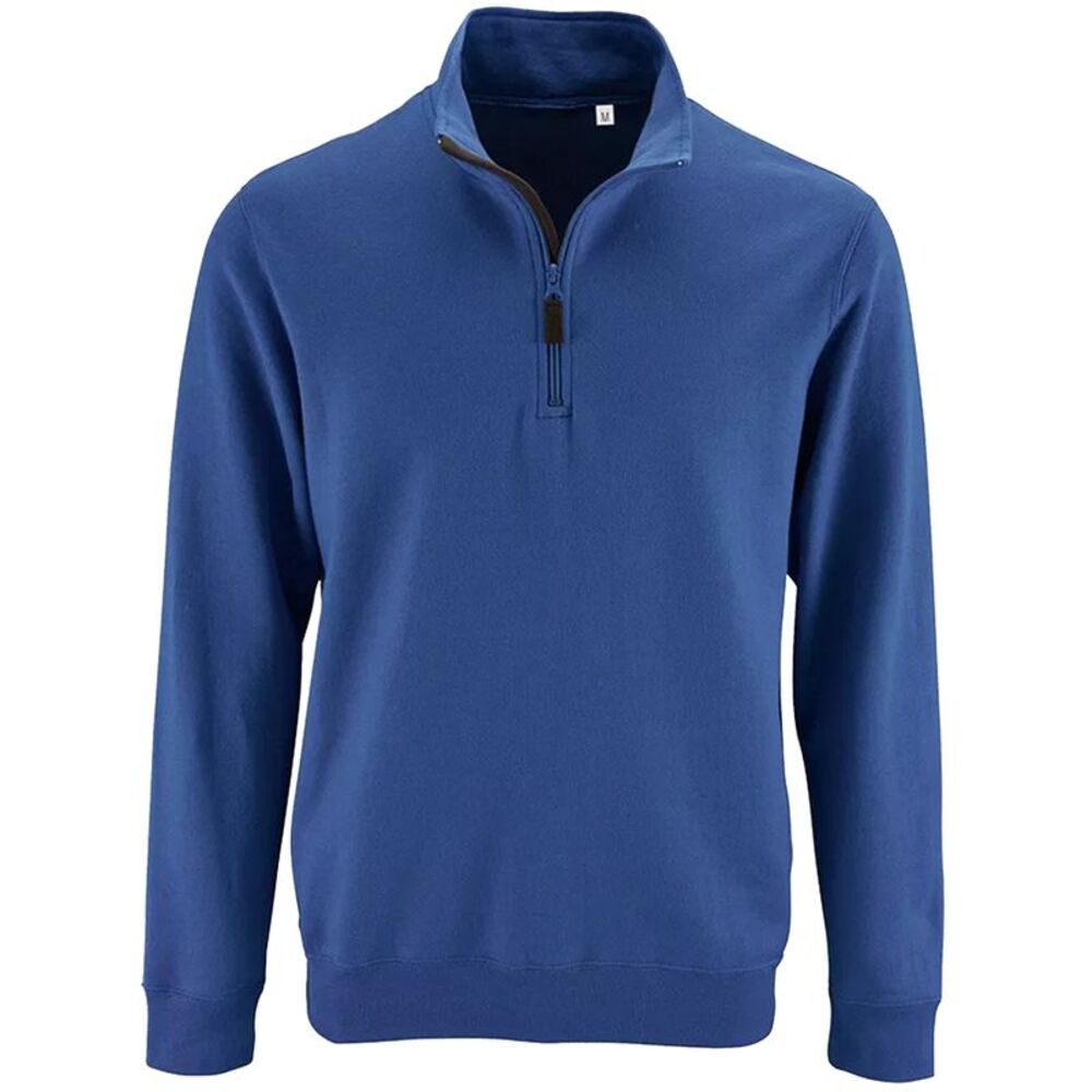 SOLS Mens Stan Contrast Zip Neck Sweatshirt / Royal Blue